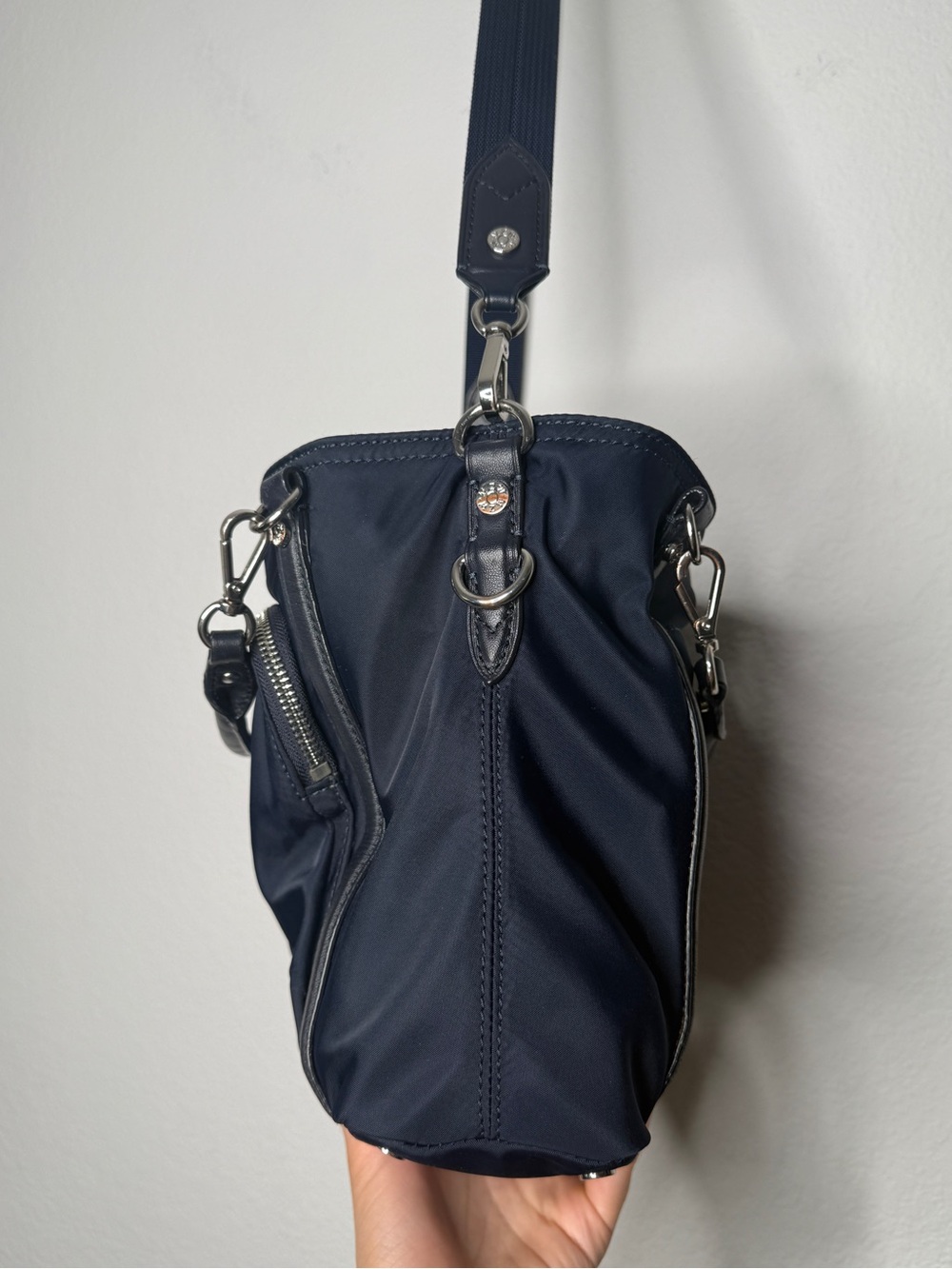 MZ Wallace Bag Nikki Nylon Silver Hardware Navy Size OS - Picture 7 of 15